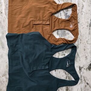 Set Of Aeri Offline Women’s Racerback Tank Top - Brown & Dark Green